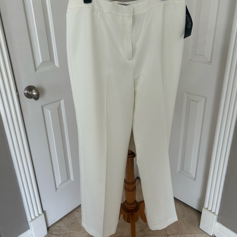 Kasper Cream Straight Leg Pants